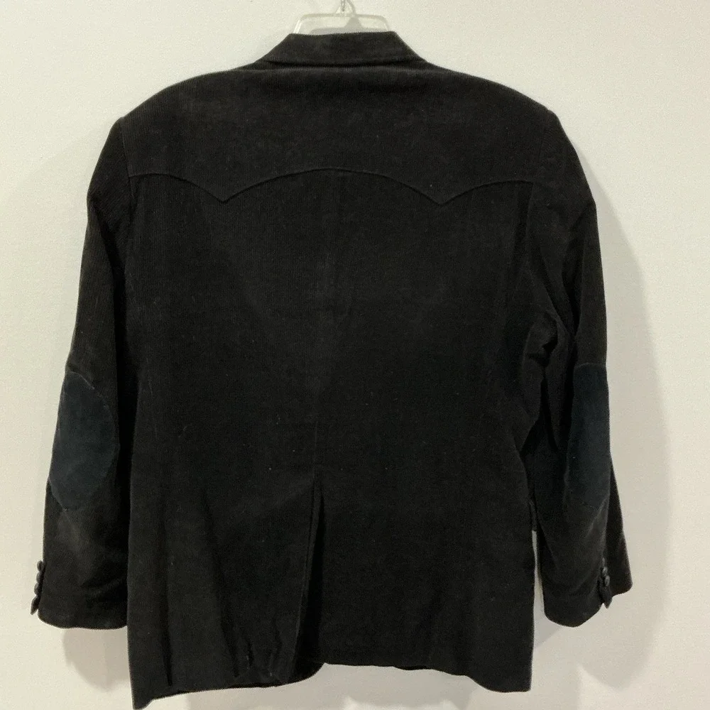 Sheplers Men Blazer 42 Black Corduroy Western Yoke Sport Coat Jacket Elbow Patch